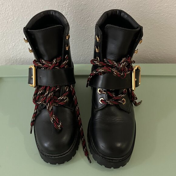 Sandro Paris Lace-Up Combat Boots in Black - Size 37 - Picture 2 of 13